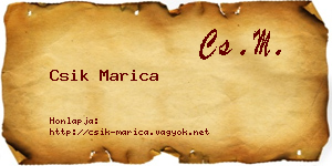 Csik Marica névjegykártya